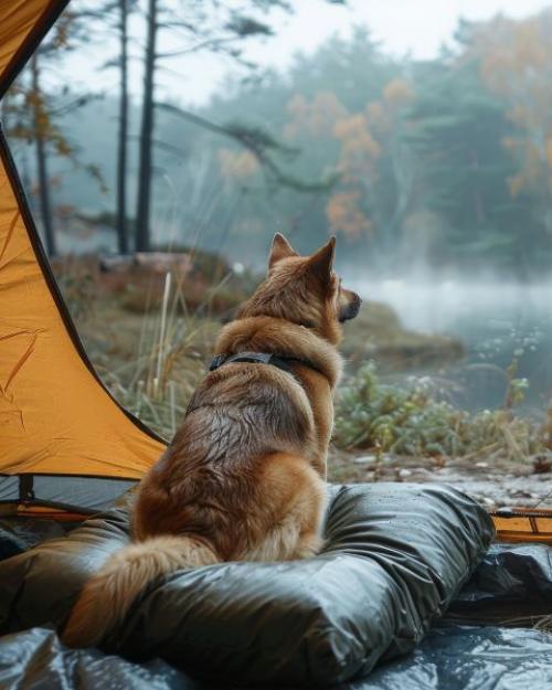camping dog - gear dog - matress for dog