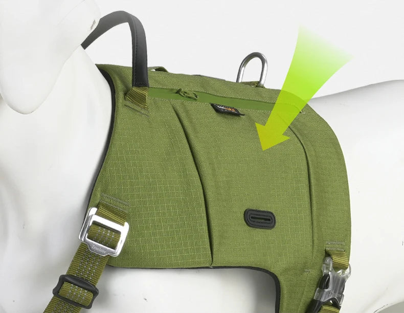 Dog Backpack Pet Harness Manufacturer Adjustable Tactical Handle Full Body Dog Vest for Hiking Training Outdoor TLB2251