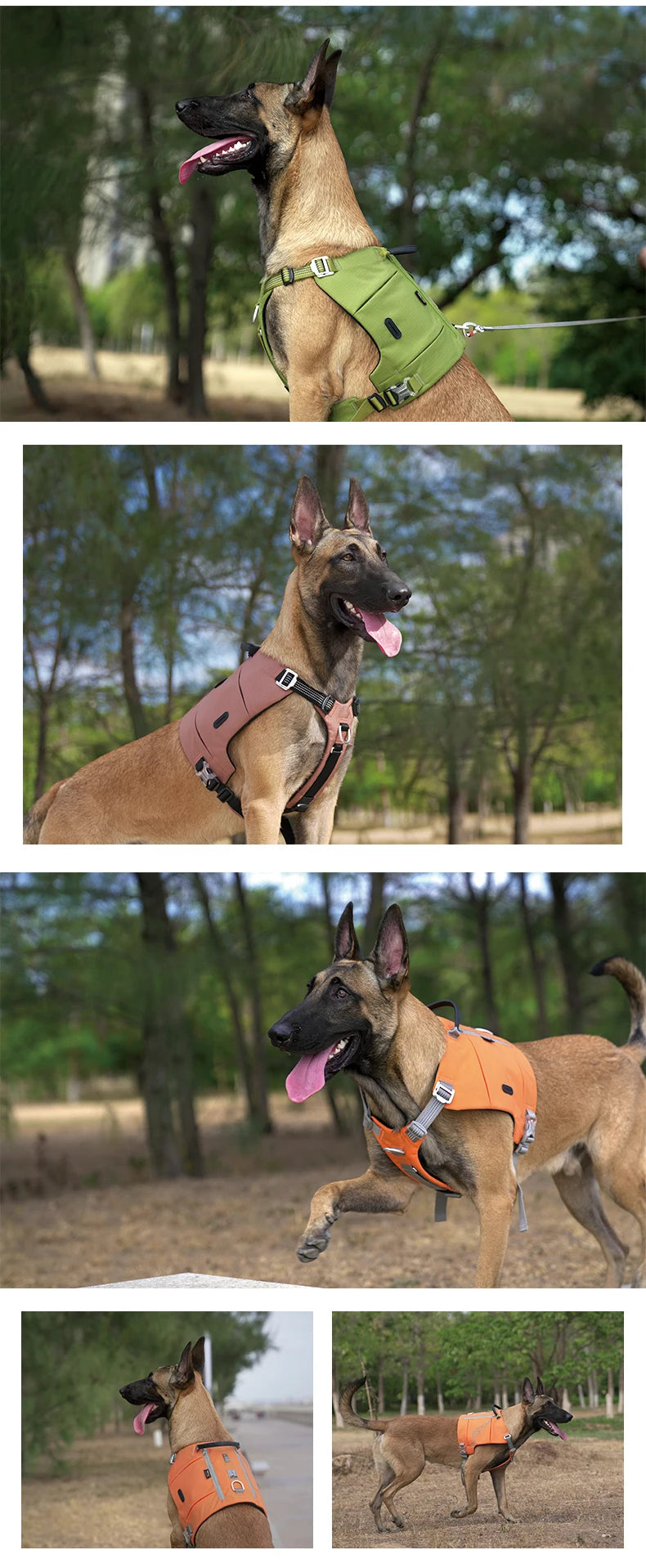 Dog Backpack Pet Harness Manufacturer Adjustable Tactical Handle Full Body Dog Vest for Hiking Training Outdoor TLB2251