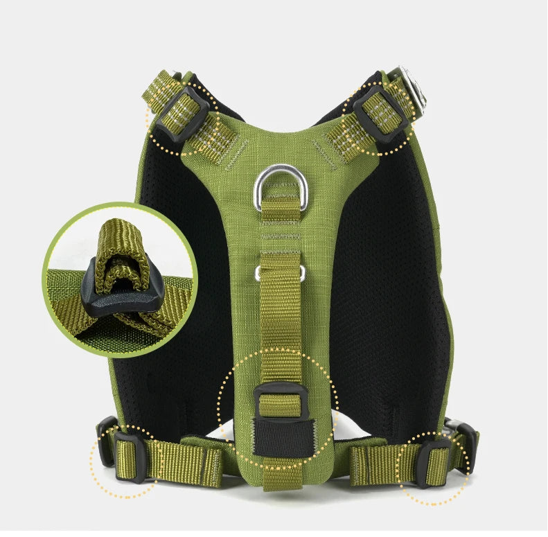 Dog Backpack Pet Harness Manufacturer Adjustable Tactical Handle Full Body Dog Vest for Hiking Training Outdoor TLB2251