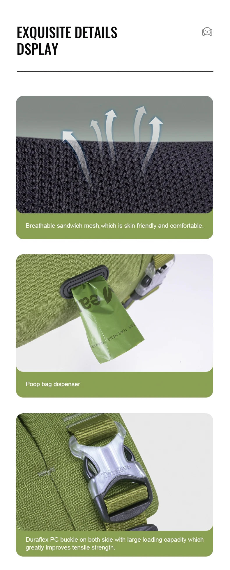 Dog Backpack Pet Harness Manufacturer Adjustable Tactical Handle Full Body Dog Vest for Hiking Training Outdoor TLB2251